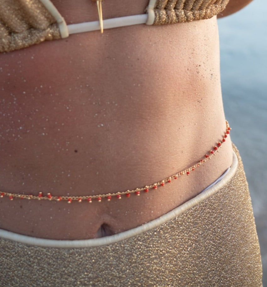 belly chain CORAIL RED
