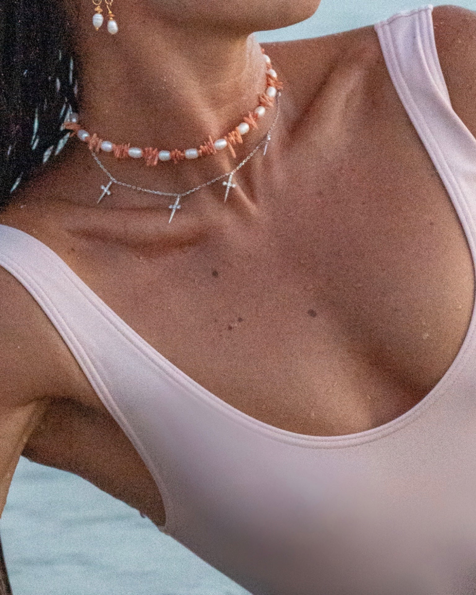 collier PEARL CORAIL Pink